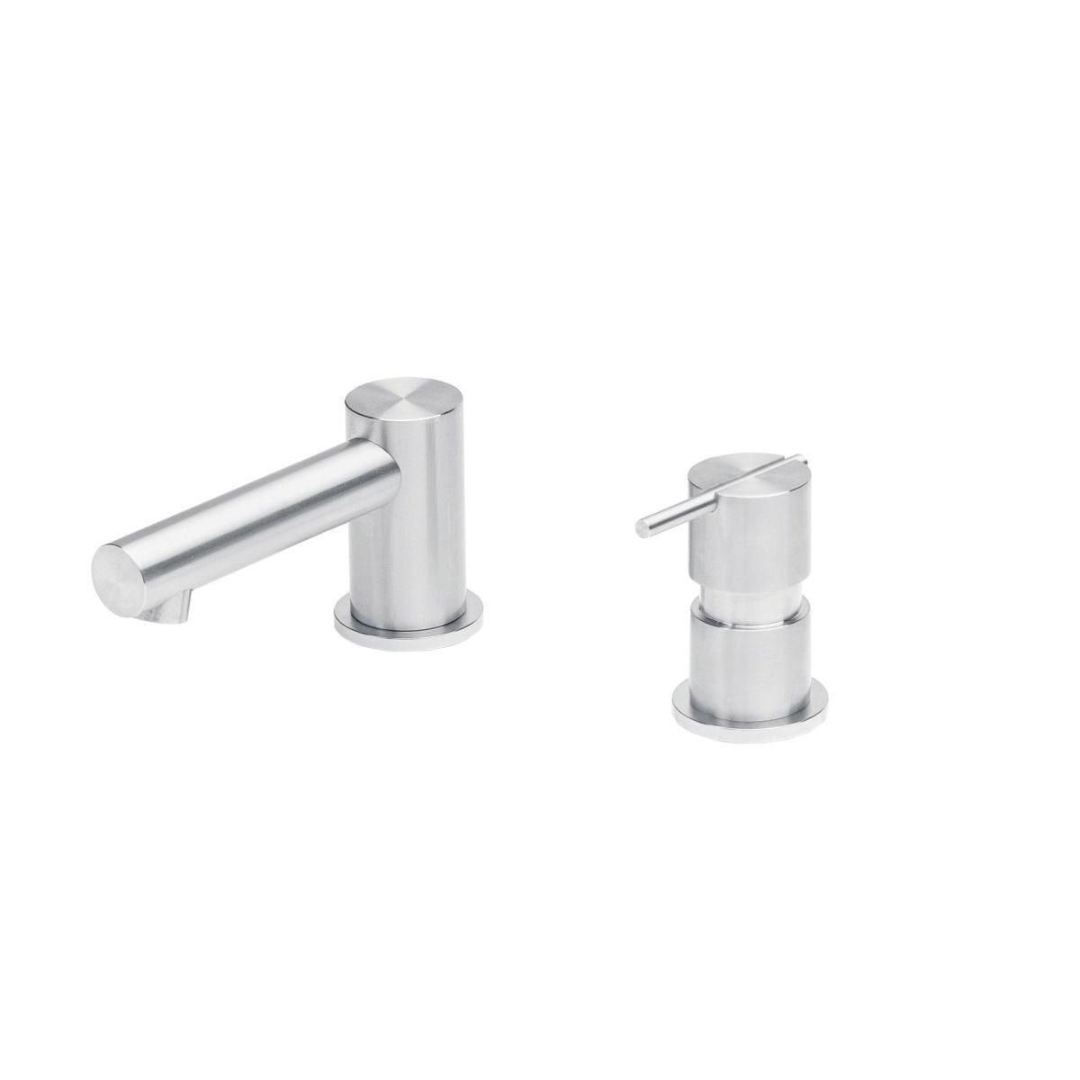 Two-hole deck mounted washbasin mixer with waste valve