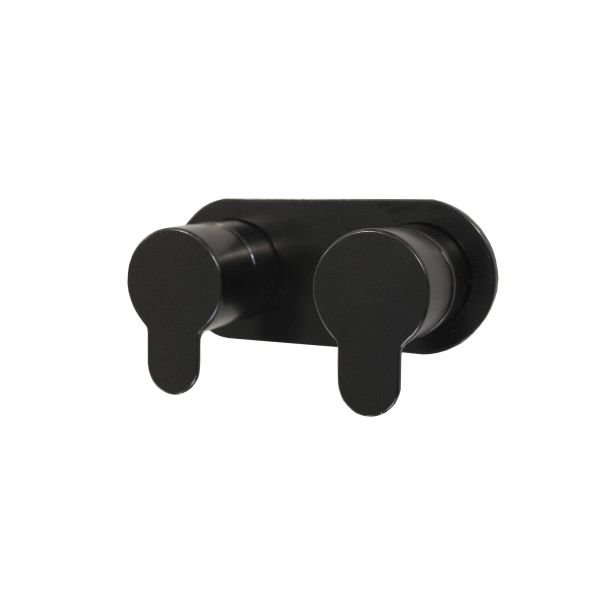 Two-way concealed bathtub/shower mixer - internal + external part - Black